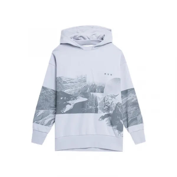 Dámska turistická mikina s kapucňou 4F WOMENS SWEATSHIRT BLD013-34S-LIGHT BLUE