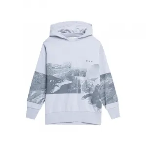 Dámska turistická mikina s kapucňou 4F WOMENS SWEATSHIRT BLD013-34S-LIGHT BLUE