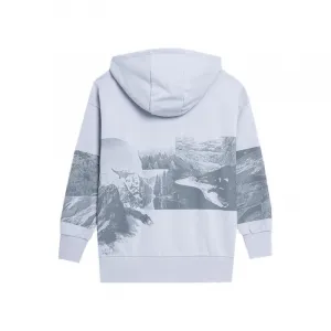 Dámska turistická mikina s kapucňou 4F WOMENS SWEATSHIRT BLD013-34S-LIGHT BLUE