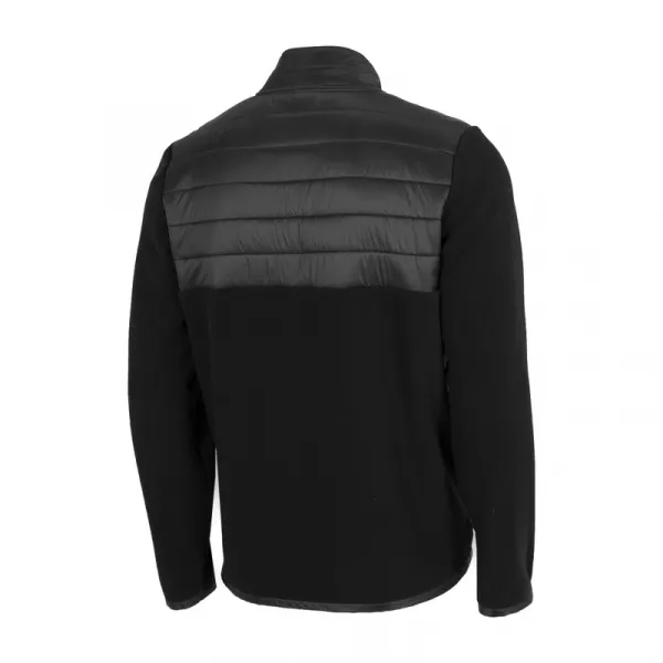 Pánska turistická flisová mikina so zipsom 4F MENS FLEECE PLM014A-20S-DEEP BLACK