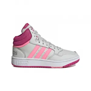 Dievčenská rekreačná obuv ADIDAS Hoops 3.0 Mid K grey one beam pink team real magenta