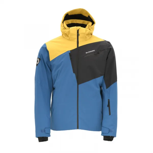 Pánska lyžiarska bunda s kapucňou BLIZZARD Ski Jacket Leogang, petroleum mustard yellow