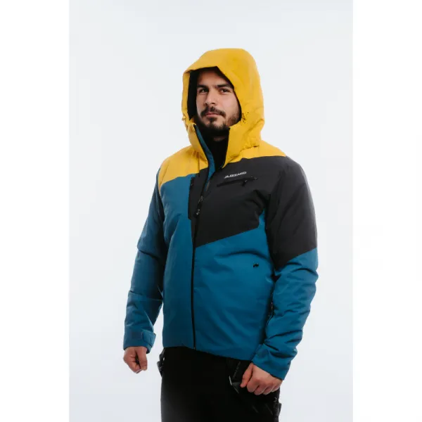 Pánska lyžiarska bunda s kapucňou BLIZZARD Ski Jacket Leogang, petroleum mustard yellow