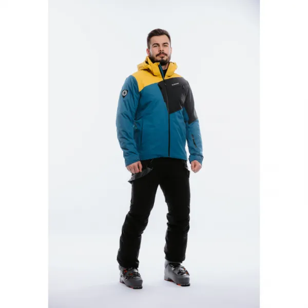 Pánska lyžiarska bunda s kapucňou BLIZZARD Ski Jacket Leogang, petroleum mustard yellow