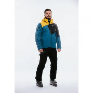 Pánska lyžiarska bunda s kapucňou BLIZZARD Ski Jacket Leogang, petroleum mustard yellow