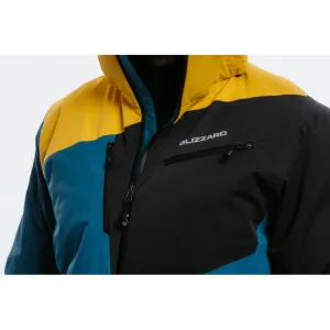 Pánska lyžiarska bunda s kapucňou BLIZZARD Ski Jacket Leogang, petroleum mustard yellow