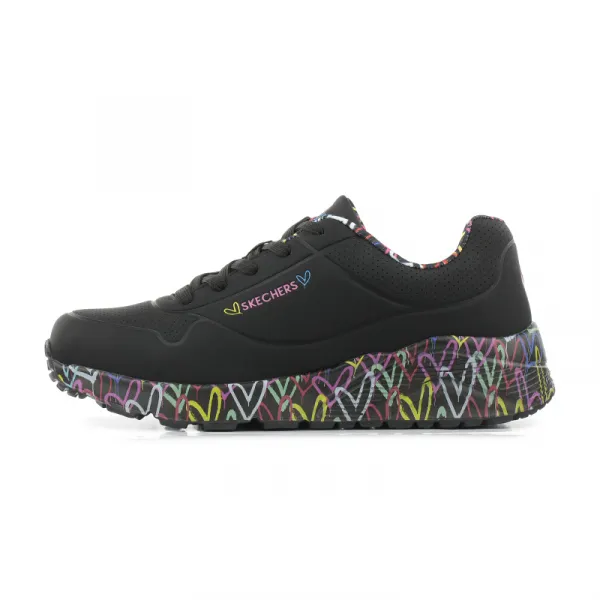 Dievčenská rekreačná obuv SKECHERS Uno Lite Lovely Luv black