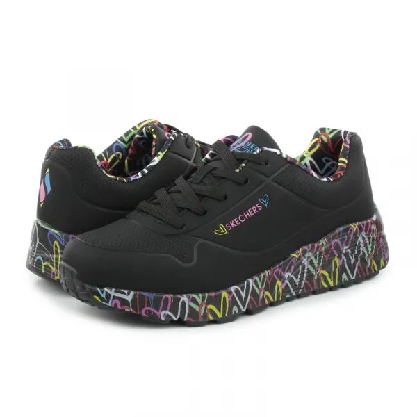 Dievčenská rekreačná obuv SKECHERS Uno Lite Lovely Luv black
