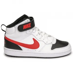 Chlapčenská rekreačná obuv NIKE Court Borough Mid 2 white black university red
