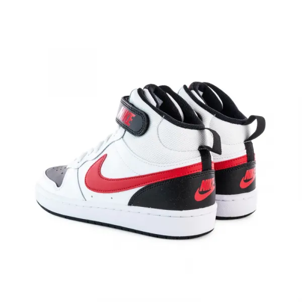 Chlapčenská rekreačná obuv NIKE Court Borough Mid 2 white black university red