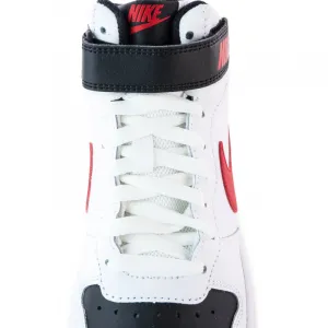 Chlapčenská rekreačná obuv NIKE Court Borough Mid 2 white black university red