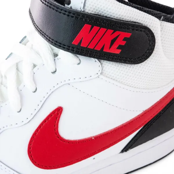 Chlapčenská rekreačná obuv NIKE Court Borough Mid 2 white black university red