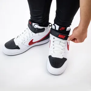 Chlapčenská rekreačná obuv NIKE Court Borough Mid 2 white black university red