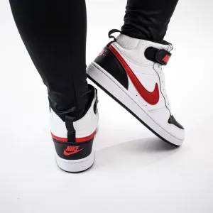 Chlapčenská rekreačná obuv NIKE Court Borough Mid 2 white black university red