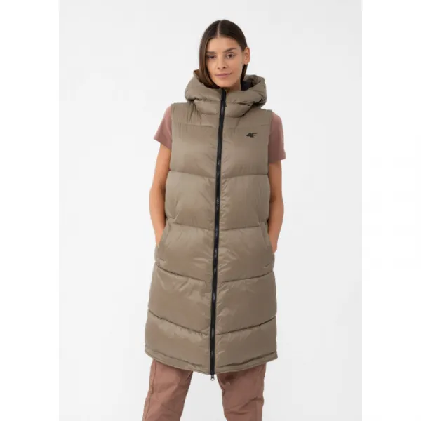 Dámska vesta 4F VEST-AW23TVESF074-82S-LIGHT BROWN
