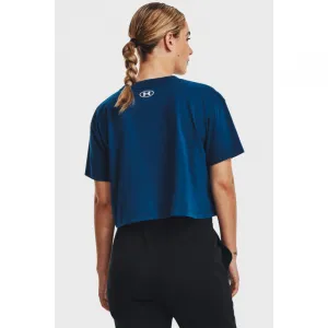 Dámske tréningové tričko s krátkym rukávom UNDER ARMOUR UA COLLEGIATE CREST CROP SS -BLU