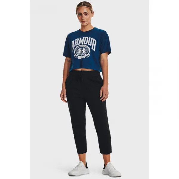Dámske tréningové tričko s krátkym rukávom UNDER ARMOUR UA COLLEGIATE CREST CROP SS -BLU