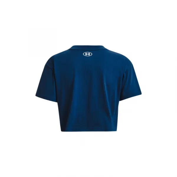 Dámske tréningové tričko s krátkym rukávom UNDER ARMOUR UA COLLEGIATE CREST CROP SS -BLU