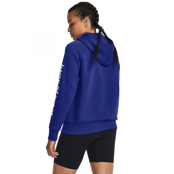 Dámska zateplená tréningová mikina s kapucňou UNDER ARMOUR UA Rival Fleece Graphic Hdy-Royal BLU