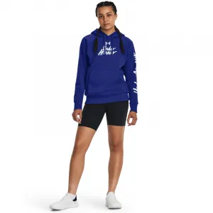 Dámska zateplená tréningová mikina s kapucňou UNDER ARMOUR UA Rival Fleece Graphic Hdy-Royal BLU