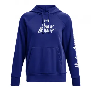Dámska zateplená tréningová mikina s kapucňou UNDER ARMOUR UA Rival Fleece Graphic Hdy-Royal BLU