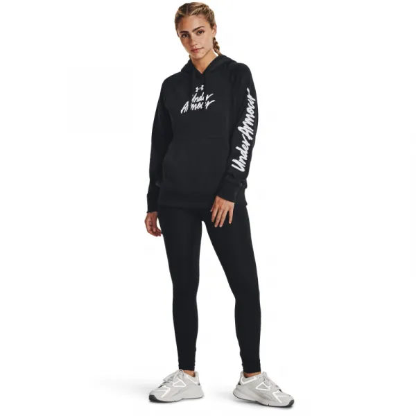 Dámska zateplená tréningová mikina s kapucňou UNDER ARMOUR UA Rival Fleece Graphic Hdy-BLK