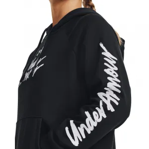 Dámska zateplená tréningová mikina s kapucňou UNDER ARMOUR UA Rival Fleece Graphic Hdy-BLK