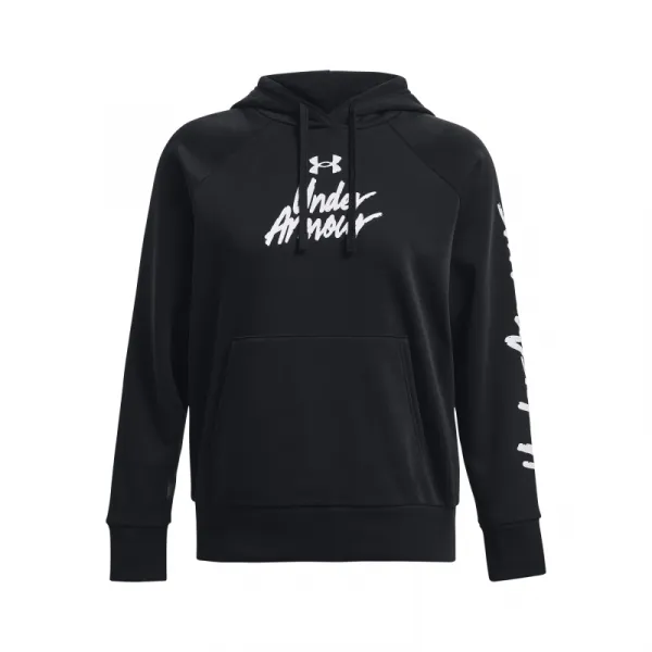 Dámska zateplená tréningová mikina s kapucňou UNDER ARMOUR UA Rival Fleece Graphic Hdy-BLK