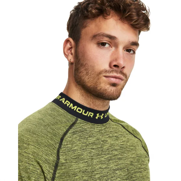Pánske kompresné tričko s dlhým rukávom UNDER ARMOUR UA CG Armour Twist Mock-YLW