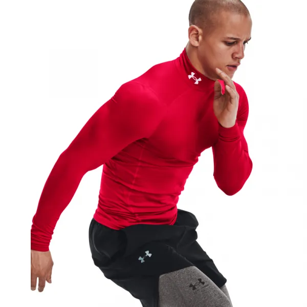 Pánske kompresné tričko s dlhým rukávom UNDER ARMOUR UA CG Armour Comp Mock-RED