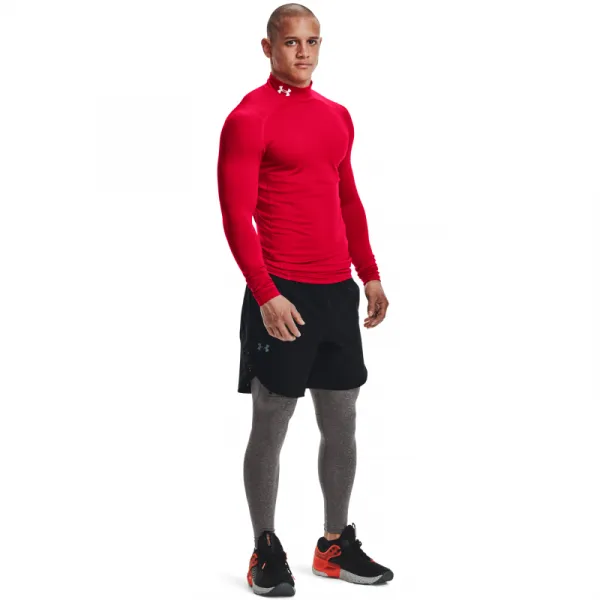 Pánske kompresné tričko s dlhým rukávom UNDER ARMOUR UA CG Armour Comp Mock-RED