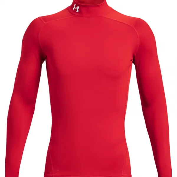 Pánske kompresné tričko s dlhým rukávom UNDER ARMOUR UA CG Armour Comp Mock-RED