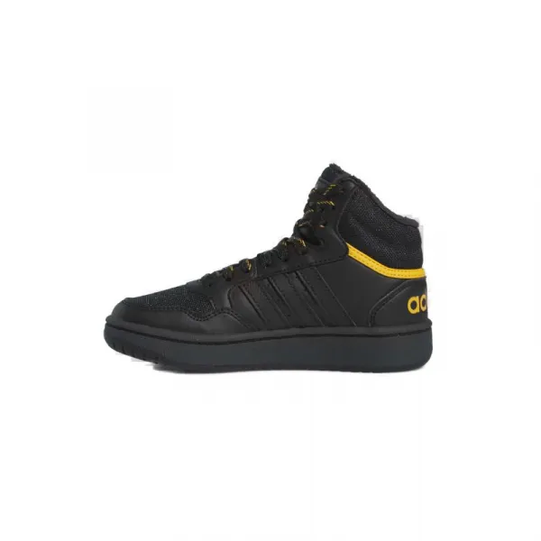 Chlapčenské členkové zimné topánky ADIDAS Hoops 3.0 Mid K core black core black preloved yellow
