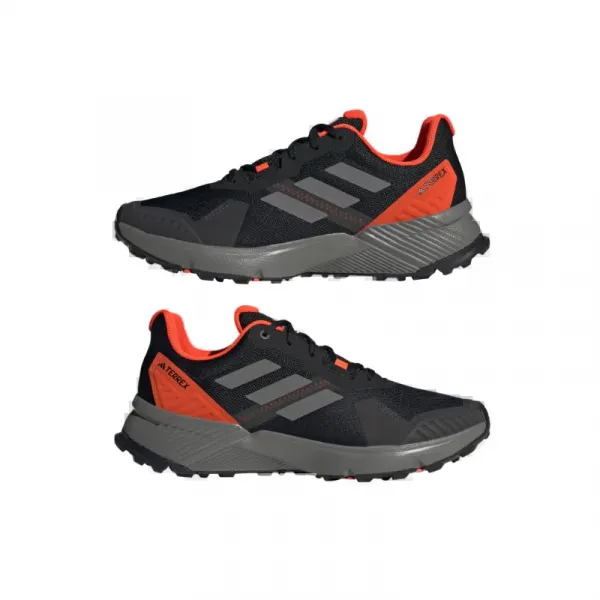Pánska bežecká trailová obuv ADIDAS Terrex Soulstride M core black grey four solar red