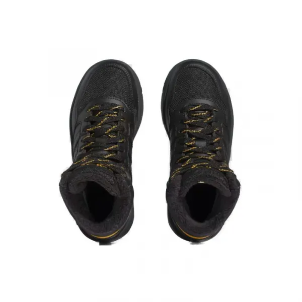 Chlapčenské členkové zimné topánky ADIDAS Hoops 3.0 Mid K core black core black preloved yellow
