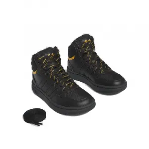 Chlapčenské členkové zimné topánky ADIDAS Hoops 3.0 Mid K core black core black preloved yellow