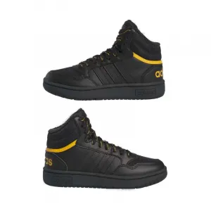 Chlapčenské členkové zimné topánky ADIDAS Hoops 3.0 Mid K core black core black preloved yellow