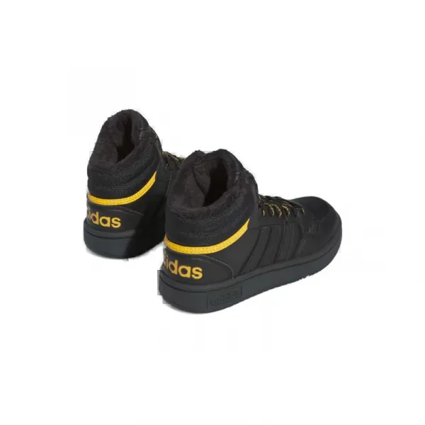 Chlapčenské členkové zimné topánky ADIDAS Hoops 3.0 Mid K core black core black preloved yellow