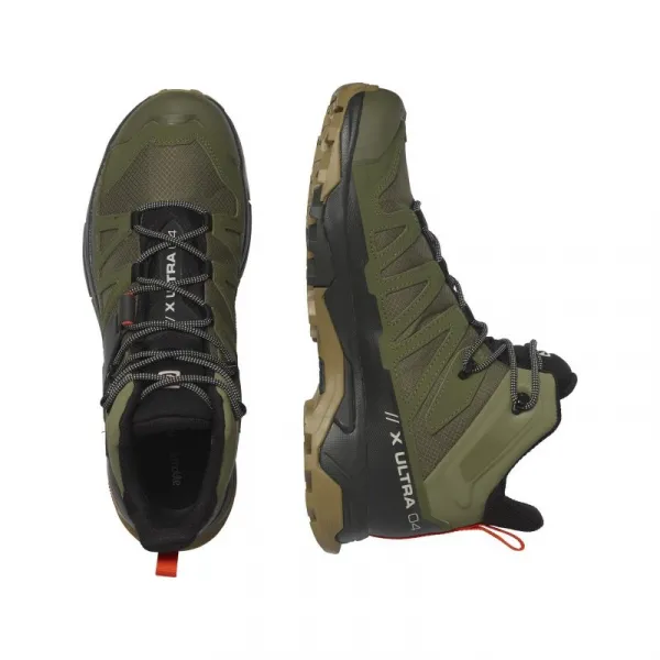 Pánska členková turistická obuv SALOMON X Ultra 4 Mid GTX deep lichen green peat kelp