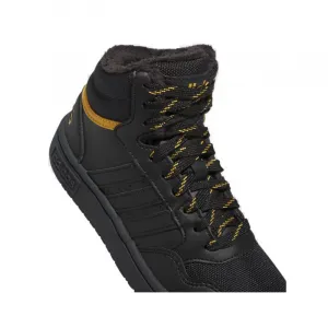 Chlapčenské členkové zimné topánky ADIDAS Hoops 3.0 Mid K core black core black preloved yellow