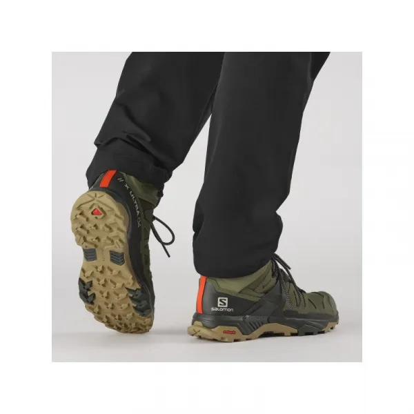 Pánska členková turistická obuv SALOMON X Ultra 4 Mid GTX deep lichen green peat kelp