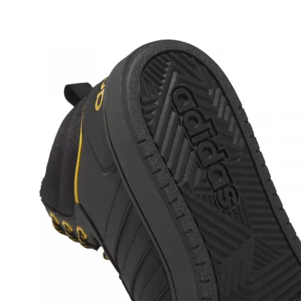 Pánske členkové zimné topánky ADIDAS Hoops 3.0 Mid WTR core black core black preloved yellow