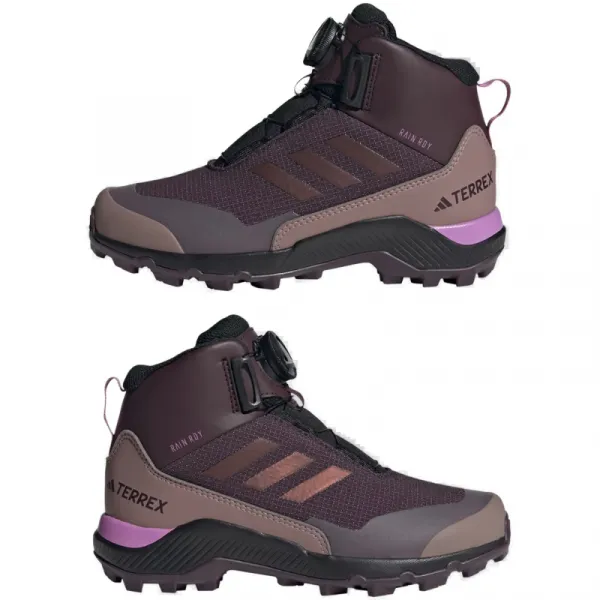 Dievčenské členkové zimné topánky ADIDAS Terrex Winter Mid Boa Rain.RDY shadow maroon red lilac