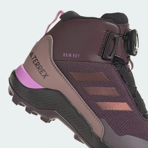 Dievčenské členkové zimné topánky ADIDAS Terrex Winter Mid Boa Rain.RDY shadow maroon red lilac
