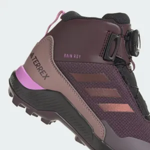 Dievčenské členkové zimné topánky ADIDAS Terrex Winter Mid Boa Rain.RDY shadow maroon red lilac