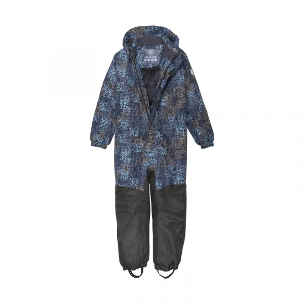 Chlapčenský zimný overal COLOR KIDS Coverall - AOP, stone blue