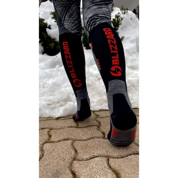 Lyžiarske podkolienky (ponožky) BLIZZARD Wool Performance ski socks, black wine red