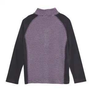 Dievčenská lyžiarska flisová mikina COLOR KIDS Fleece Pulli - Striped, violet tulle