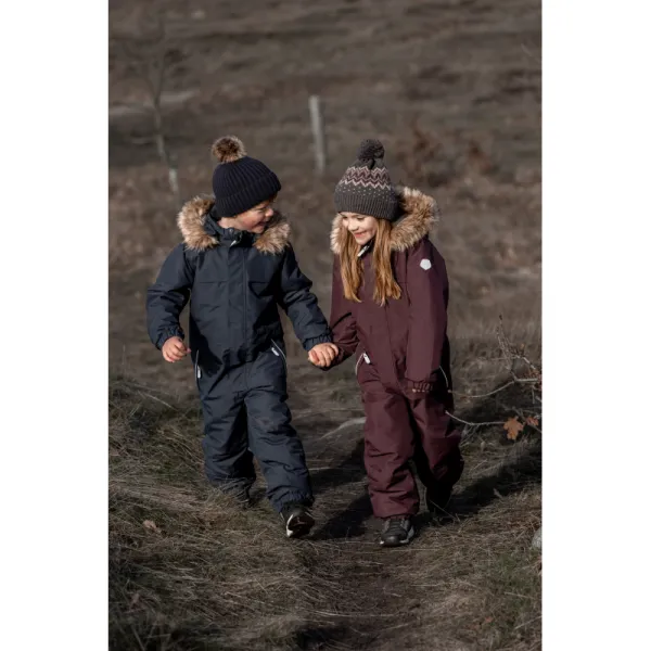 Detská zimná čiapka COLOR KIDS Hat W. Detachable Fake Fur, total eclipse 741225.7850