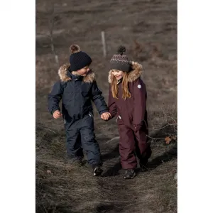 Detská zimná čiapka COLOR KIDS Hat W. Detachable Fake Fur, total eclipse 741225.7850